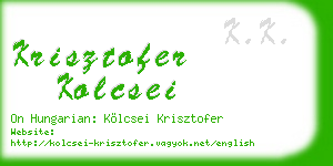 krisztofer kolcsei business card